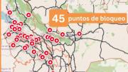 Al menos 45 bloqueos afectan a seis departamentos
