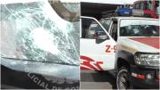 Bloqueadores dañaron una ambulancia de bomberos en El Alto cuando socorría a mujer embarazada