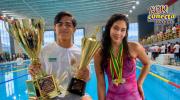 Franco Antelo y Valentina Borda, orgullo lasallista en el agua