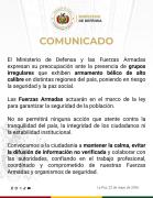 Fuerzas Armadas alertan sobre grupos armados irregulares y garantizan acciones para preservar la seguridad del país
