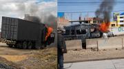 Corredor humanitario: Bloqueadores incendian camión militar y minibús con funcionarios y periodistas en El Alto