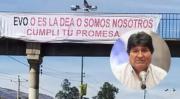 Dejan carteles con mensajes para Evo Morales en diferentes zonas de Cochabamba