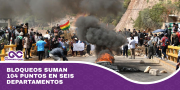 Bloqueos suman 104 puntos en seis departamentos