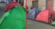 Hay conductores que optaron por acampar en su fila para pasar la noche a la espera de combustible