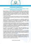 PRONUNCIAMIENTO ANTE LA ESCALADA DE LA CONFLICTIVIDAD SOCIAL Y SUS EFECTOS EN LA POBLACIÓN