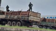 Retienen dos camiones con madera en la frontera con Brasil