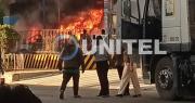Explosión seguida de incendio se registra en un surtidor de Cochabamba