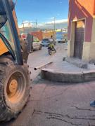 Tractor choca contra un objeto fijo en la calle Argentina de la Ciudad Satélite