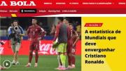 Periódico portugués cita estadísticas que deberían avergonzar a Cristiano Ronaldo en los Mundiales