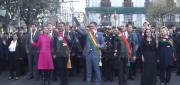 AUTORIDADES ENCABEZAN EL DESFILE DE TEAS POR LA GESTA LIBERTARIA PACEÑA