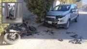 Motociclista resulta gravemente herido tras invadir carril y chocar de frente contra una vagoneta