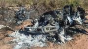 Hallan una camioneta calcinada en San Matías y presumen que era de los sicarios