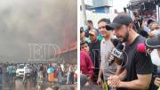 Hay 22 heridos por el incendio en la feria Barrio Lindo; dos permanecen graves por intoxicación
