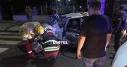 Aparatoso accidente deja dos personas heridas en el centro cruceño
