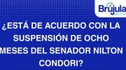 Sondeo: nueve de cada 10 respaldan la suspensión de ocho meses del senador Nilton Condori