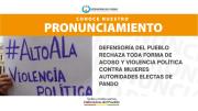 PRONUNCIAMIENTO DEFENSORIAL DEFENSORÍA DEL PUEBLO RECHAZA TODA FORMA DE ACOSO Y VIOLENCIA POLÍTICA CONTRA MUJERES AUTORIDADES ELECTAS DE PANDO