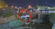 Aparatoso accidente deja un vehículo volcado dentro de un canal y dos heridos