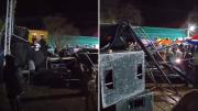 El viento derriba estructura de sonido en una fiesta de Tiwanaku y deja al menos 5 heridos
