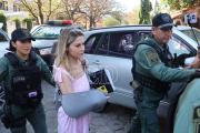 Nadia Beller llega a la Fiscalía bajo fuerte escolta para declarar en el caso Cerimedo