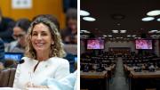 La Primera Dama de Bolivia expone en Nueva York la experiencia de Bolivia tras 53 días de bloqueos