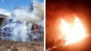Incendio en Mizque deja un fallecido y varios heridos; aún no se logra controlar el fuego