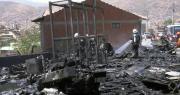 Incendio consume una chapería en la zona sur de Cochabamba y deja daños estructurales