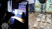 Retienen un bus tras hallar marihuana oculta en las gradas; hay dos aprehendidos