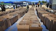 Cinco camiones con cigarrillos de contrabando caen en Tarija: comisan más de 95 toneladas