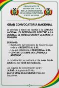 Convocan a marcha en La Paz y Santa Cruz para este lunes en defensa de la vivienda y economía