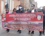 Magisterio urbano de Potosi convoca a una marcha de protesta para mañana martes